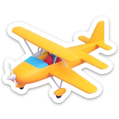 flying glider, 3D emoji style sticker