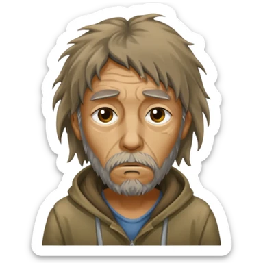 very dirty looking homeless person very very dirty and smelly looking sticker