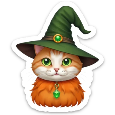 A cat in a wich hat  sticker