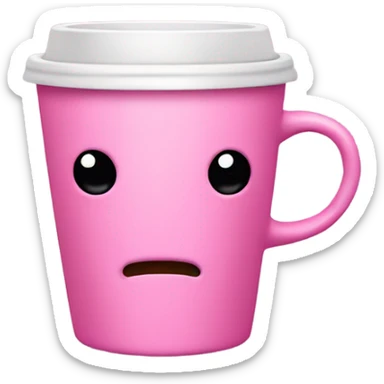 Pink coffee cup sticker