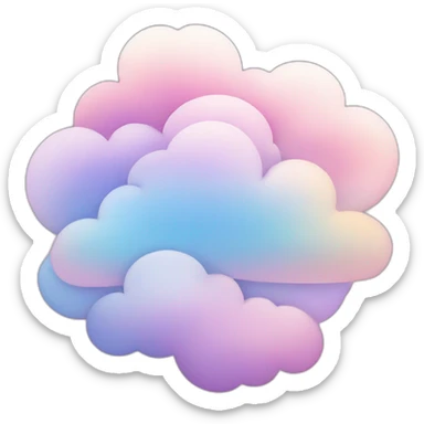 Pastel gradient colors clouds sticker