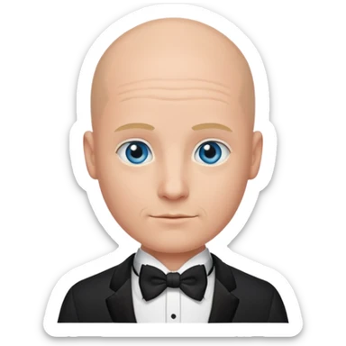 Bald blue eyed groom  sticker