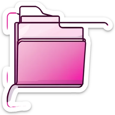 document folder, transparent glass with bright pink gradient from #FF335F to #FF99AA, soft shadows and highlights, minimalistic sticker