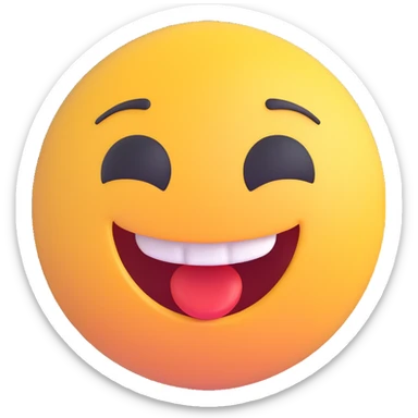 A laughing emoji in the style of the reference image, 3D style sticker