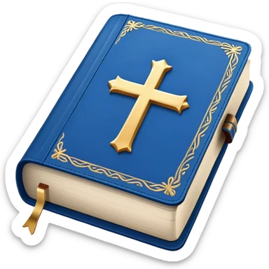 A blue bible sticker
