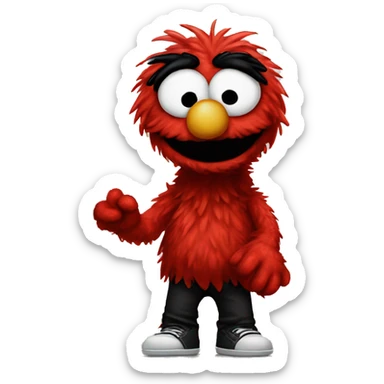 Elmo but hes emo sticker