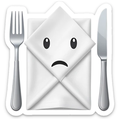 Knife and fork with a napkin cute :) sticker