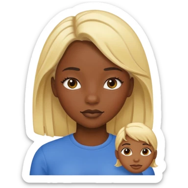 Black skin girl with blond hair sticker