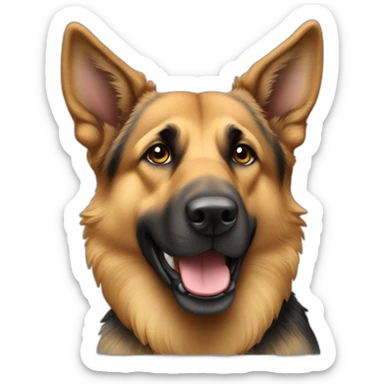 Un berger allemand qui rit aux eclats sticker