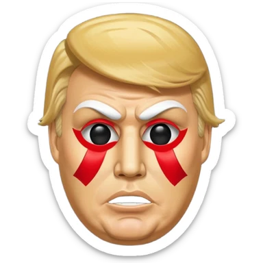 Modern day Tragedy comedy mask one mask Trump sticker