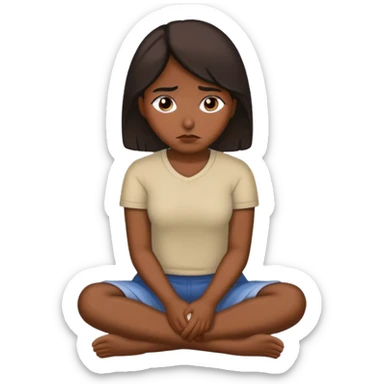 Hispanic woman sitting sad sticker