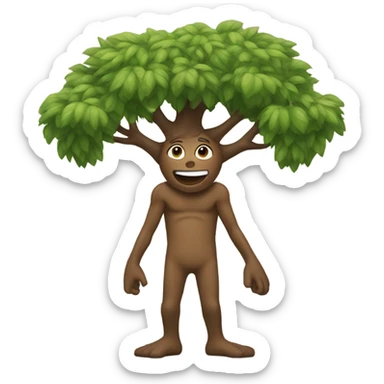 Personified tree sticker