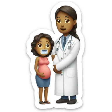 pregnant woman talking to a doctor sticker