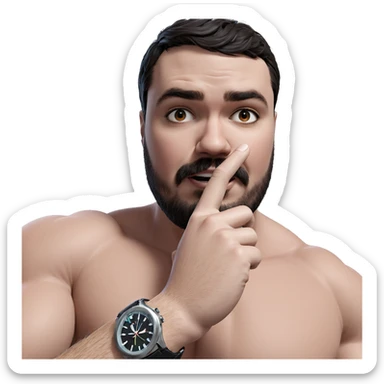 muscular man with wristwatch sticker