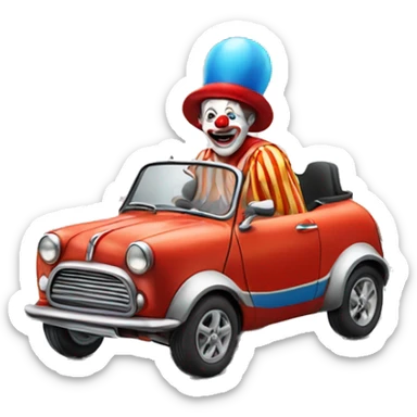 Clown in a mini car sticker