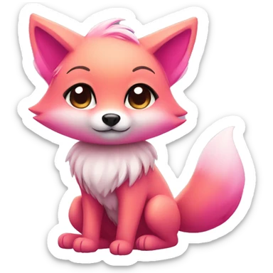 chibi pink fox sticker