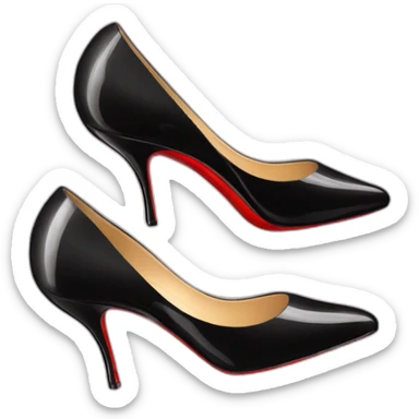 High heels black patent louboutin sticker