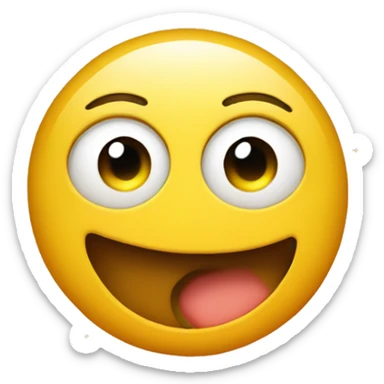 classic yellow circle emoji that's in awe, add sparkles in eye sticker