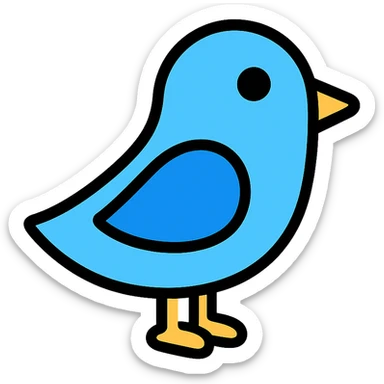 bird emoji with white outline sticker