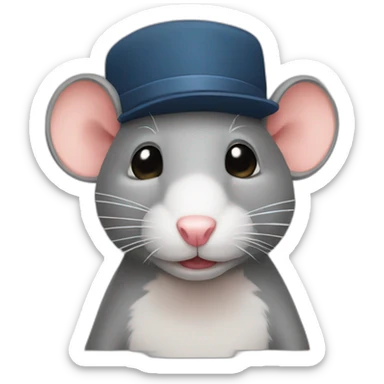 Rat on a hat sticker