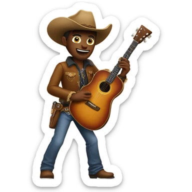 Cowboy with guitar sticker