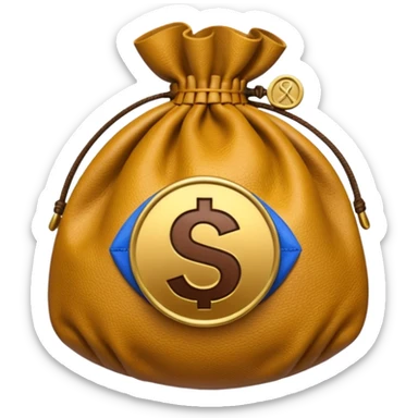 money bag with rupeee symbol sticker