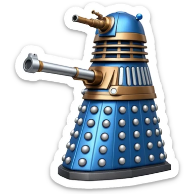 dalek silver, blue and bronze sticker