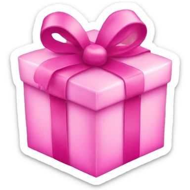 Pink Christmas present with bow sticker