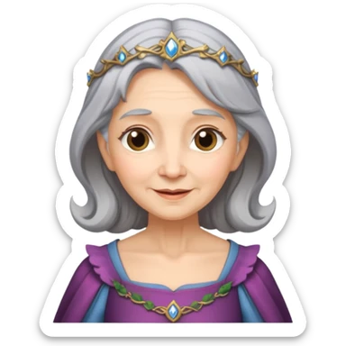 The kind and amiable grandmother in medieval fairy tales sticker