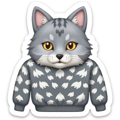 A cat with a Wolf a cat wearing a wolf-shaped sweater sticker