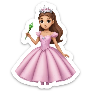 Ariana grande rehearsing for wicked in her Glinda dress  sticker