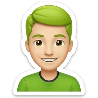 stylish bright green coach, contemporary, bold, smiling emoji sticker