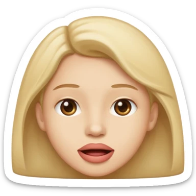 Tête de profil, et qui fait chute en montrant sa bouche sticker