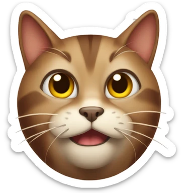 brown reed cat with stupid face  sticker