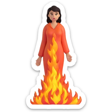 fire woman standing sticker