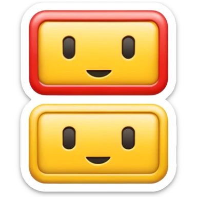 A Rectangle Horizontally divided into two pieces, Above with Yellow Color and Below with Red Color sticker