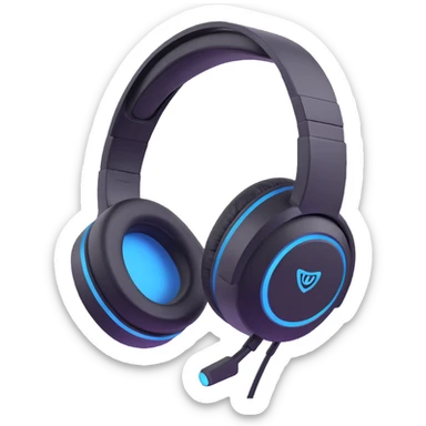 futuristic gaming headset server logo sticker