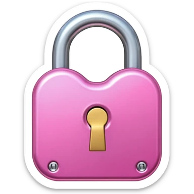 Pink padlock sticker