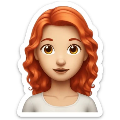 pretty red hair girl face sticker