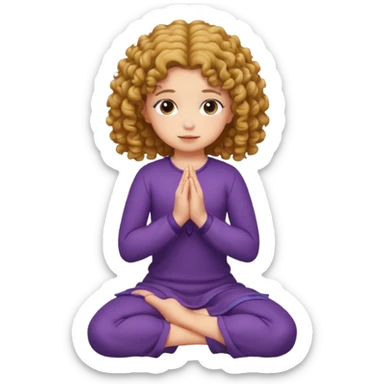 girl praying on knees curls  sticker