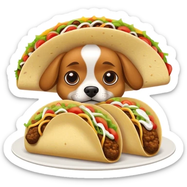 A Mexican dog looking at tacos sticker