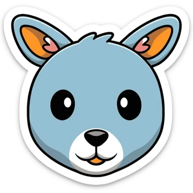 retro 1950s anthropomorphised animal head sticker