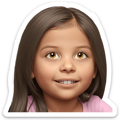 smiling girl with long hair sticker