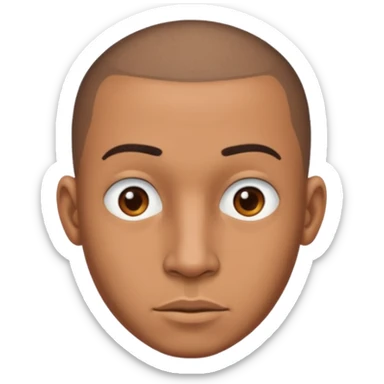 brown skin latino male with buzz cut big nose sticker