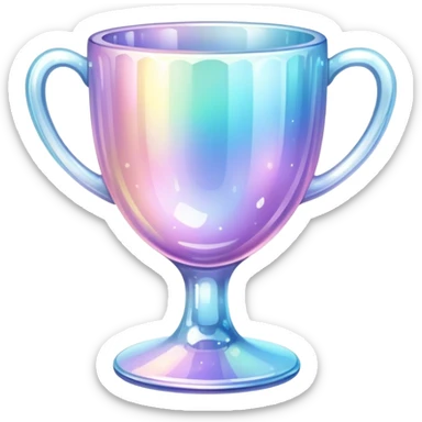 Sparkly glossy Pastel iridescent glass crystal glass cup sticker