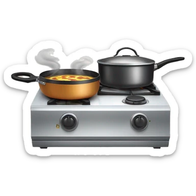 Saucepan on a cooking stove with four electric cooking rings. The pan fits onto one of the rings and has a little steam, but no fire sticker