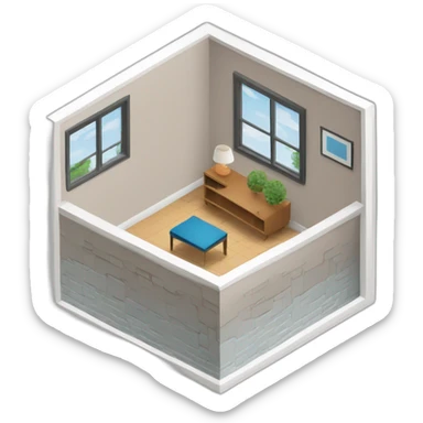 isometric square floor layout sticker