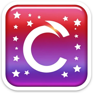 color gradient between red and purple glitter flash sticker