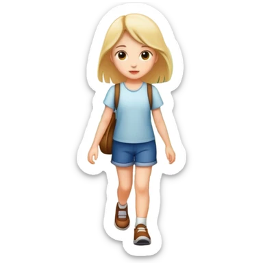 A girl taking a walk sticker