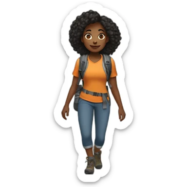 black young women hiking sticker